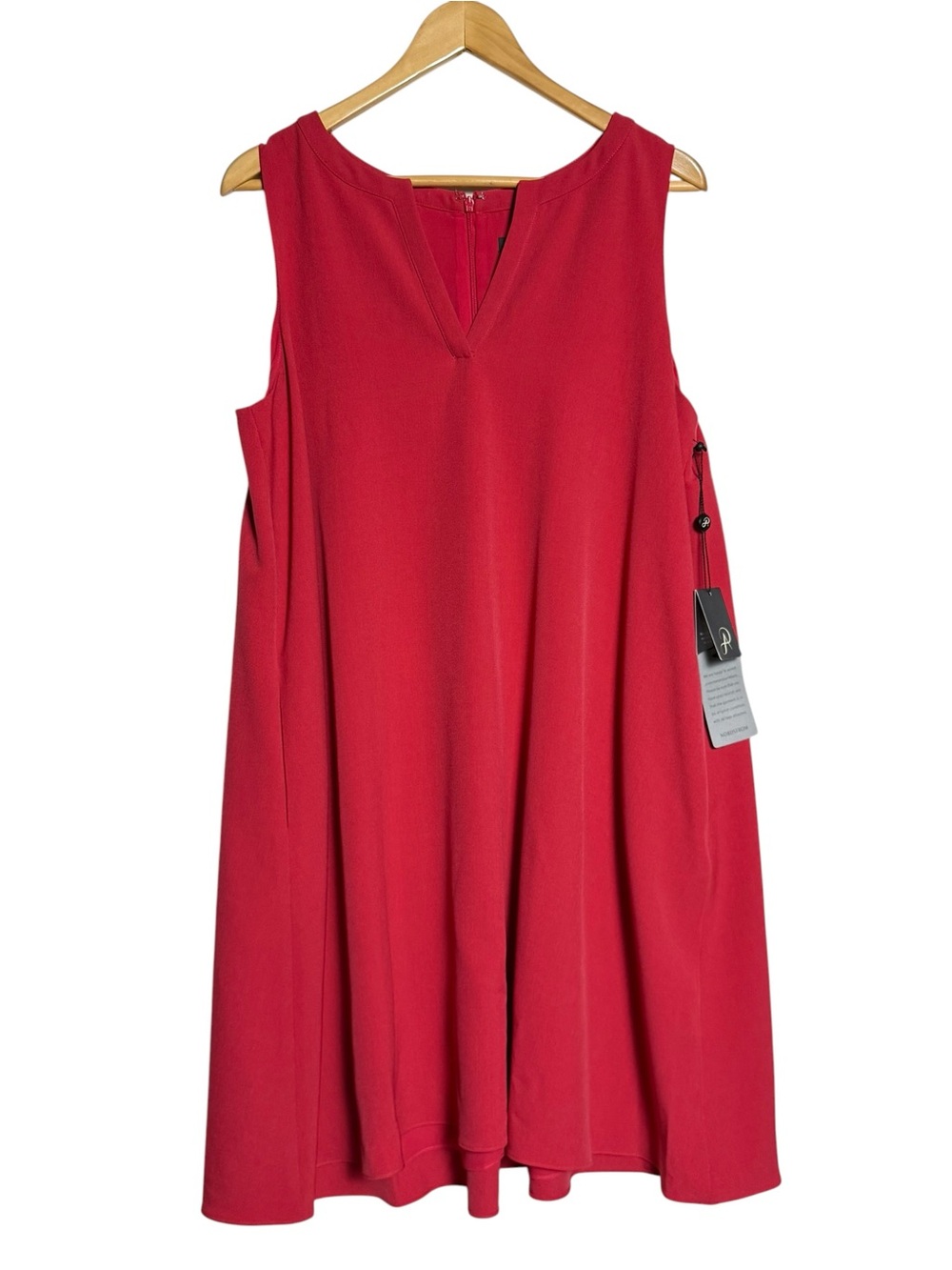 Adrianna Papell split neck shift dress red Size 12M NWT
